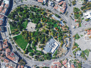 Fototapeta premium Konya Alaaddin Hill aerial time lapse video with drone