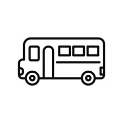 school bus icon with white background vector stock illustration