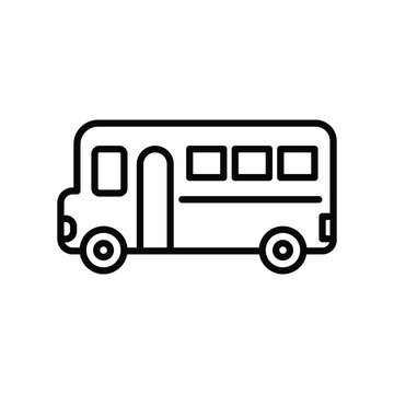 school bus icon with white background vector stock illustration