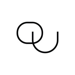 Minimal Letters OU Logo Design