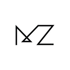 Minimal Letters MZ Logo Design