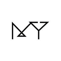 Minimal Letters MY Logo Design