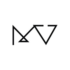 Minimal Letters MV Logo Design