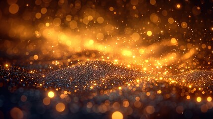 Naklejka premium image of bokeh golden background with lights, poured, sparklecore, luxurious fabrics