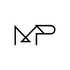 Minimal Letters MP Logo Design