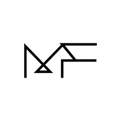 Minimal Letters MF Logo Design