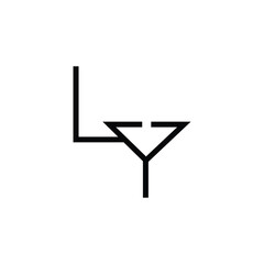 Minimal Letters LY Logo Design
