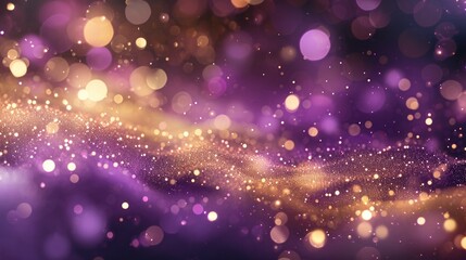 Purple and gold dreamy abstract with soft glowing lights