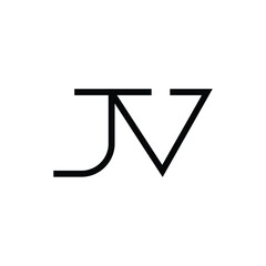 Minimal Letters JV Logo Design