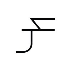 Minimal Letters JF Logo Design