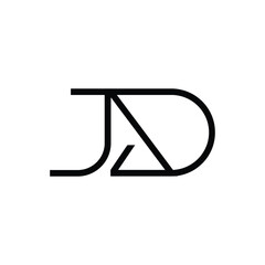 Minimal Letters JD Logo Design