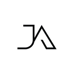 Minimal Letters JA Logo Design