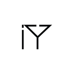 Minimal Letters IY Logo Design