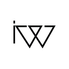 Minimal Letters IW Logo Design