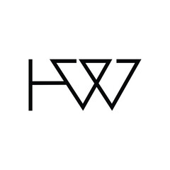 Minimal Letters HW Logo Design