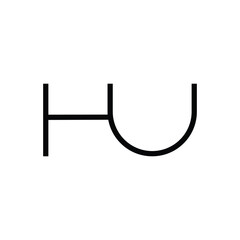 Minimal Letters HU Logo Design