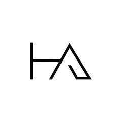 Minimal Letters HA Logo Design