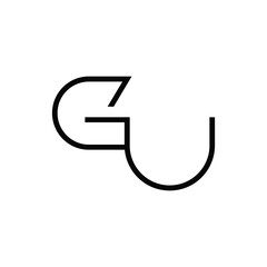 Minimal Letters GU Logo Design