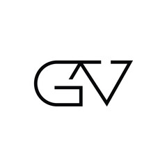 Minimal Letters GV Logo Design