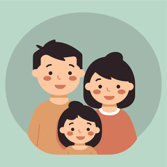 happy family flat vector illustration