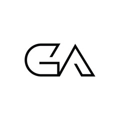 Minimal Letters GA Logo Design
