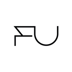 Minimal Letters FU Logo Design