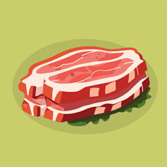 raw meat for steak flat vector