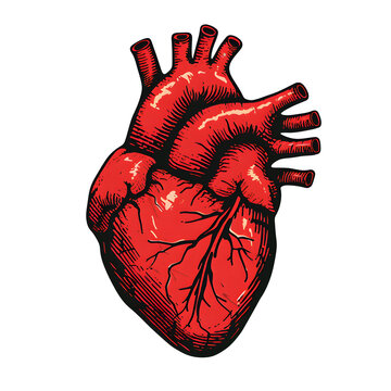 a red heart with veins