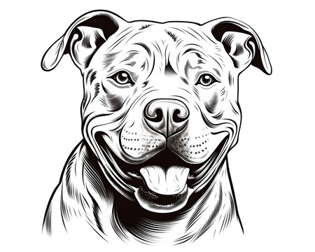 a black and white drawing of a dog