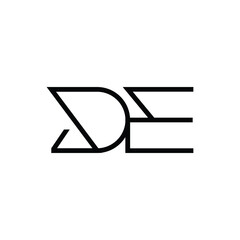 Minimal Letters DE Logo Design