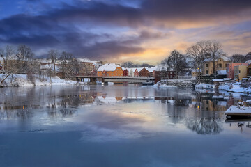 Fototapeta premium River Nidelva in the Norwegian city Trondheim