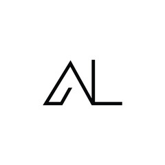 Minimal Letters AL Logo Design
