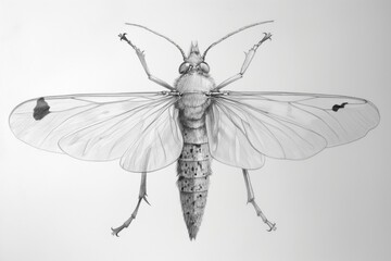 pencil sketch of a firefly bug insect . generative ai