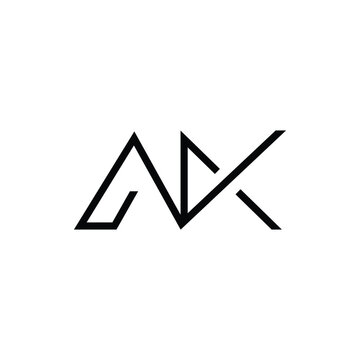 Minimal Letters AK Logo Design