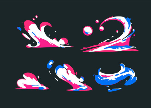 Vector graphic of splash of blue liquid or smoke, perfect for animation design, illustration, carton, anime, CG game art, tactical design, etc.