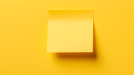 Blank paper note on yellow background, top view generated AI - obrazy, fototapety, plakaty