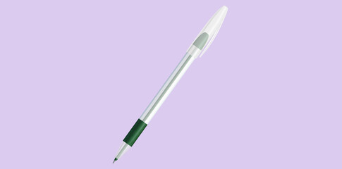 Cristal Grip Ballpoint Pen Vector Illustration. 