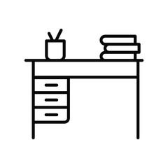 desk icon with white background vector stock illustration