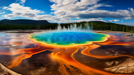 Grand Prismatic Spring in Yellowstone National Park generated AI