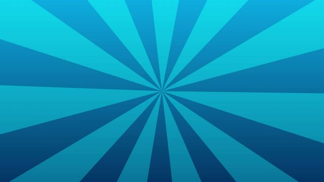 Abstract blue spiral line stripes advertising animation background with rays