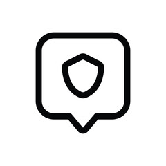 Security Chat icon in trendy outline style isolated on white background. Conversation silhouette symbol for your website design, logo, app, UI. Vector illustration, EPS10.