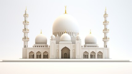 Fototapeta na wymiar white mosque islamic background