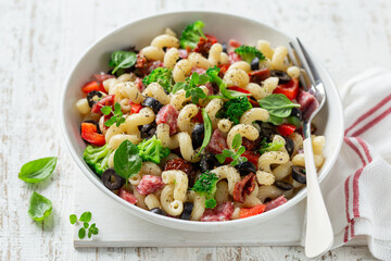 italian pasta salad  with vegetables