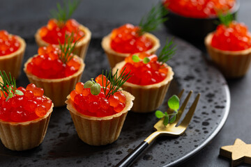 Salmon red caviar