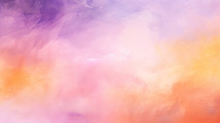 Abstract watercolor background. Beauty sweet pastel pink orange colorful with fluffy clouds on sky. - obrazy, fototapety, plakaty