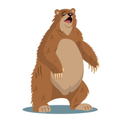 Bear of colorful set. This charming cartoon design feature an adorable bear against a clean white backdrop, blending illustration and design seamlessly. Vector illustration.