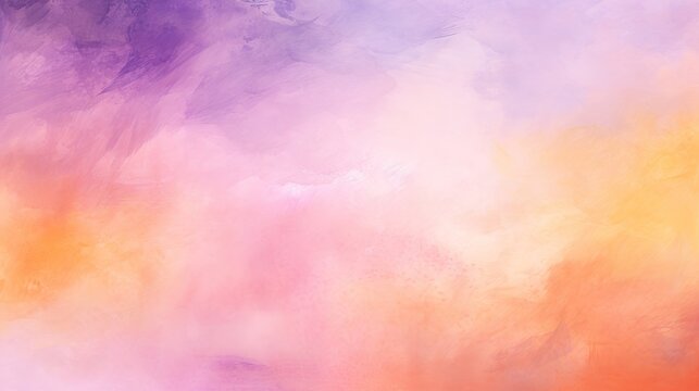 Abstract watercolor background. Beauty sweet pastel pink orange colorful with fluffy clouds on sky.