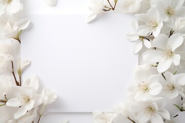 A white paper with flowers and another white paper on it