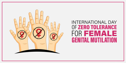 Vector illustration of Zero Tolerance for Female Genital Mutilation Day social media feed template