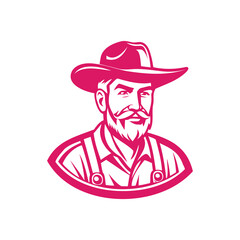 Old Cowboy Emblem Illustration